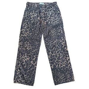 Abercrombie & Fitch Leopard Print Straight Leg Jeans